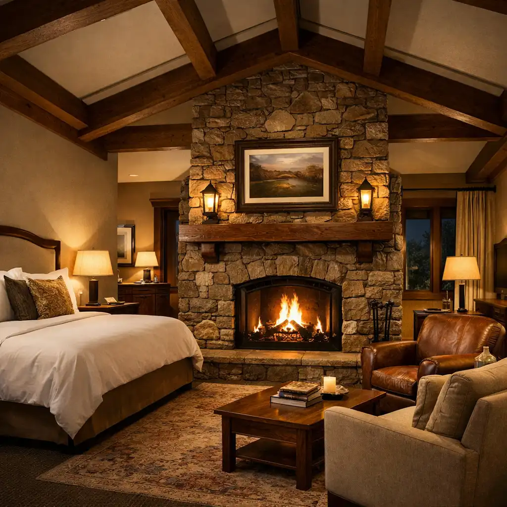 Fireplace Suite with private fireplace and king bed
