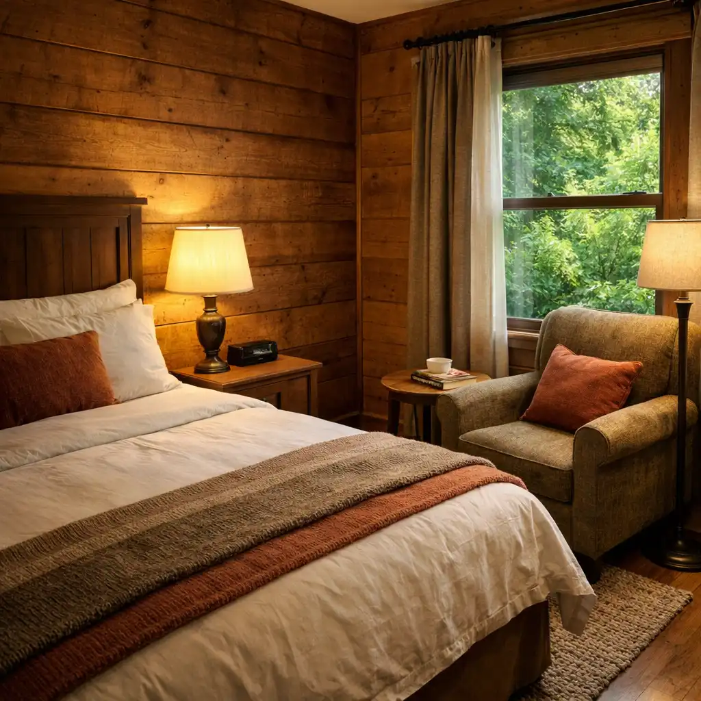 Haven Room with queen bed and reading chair
